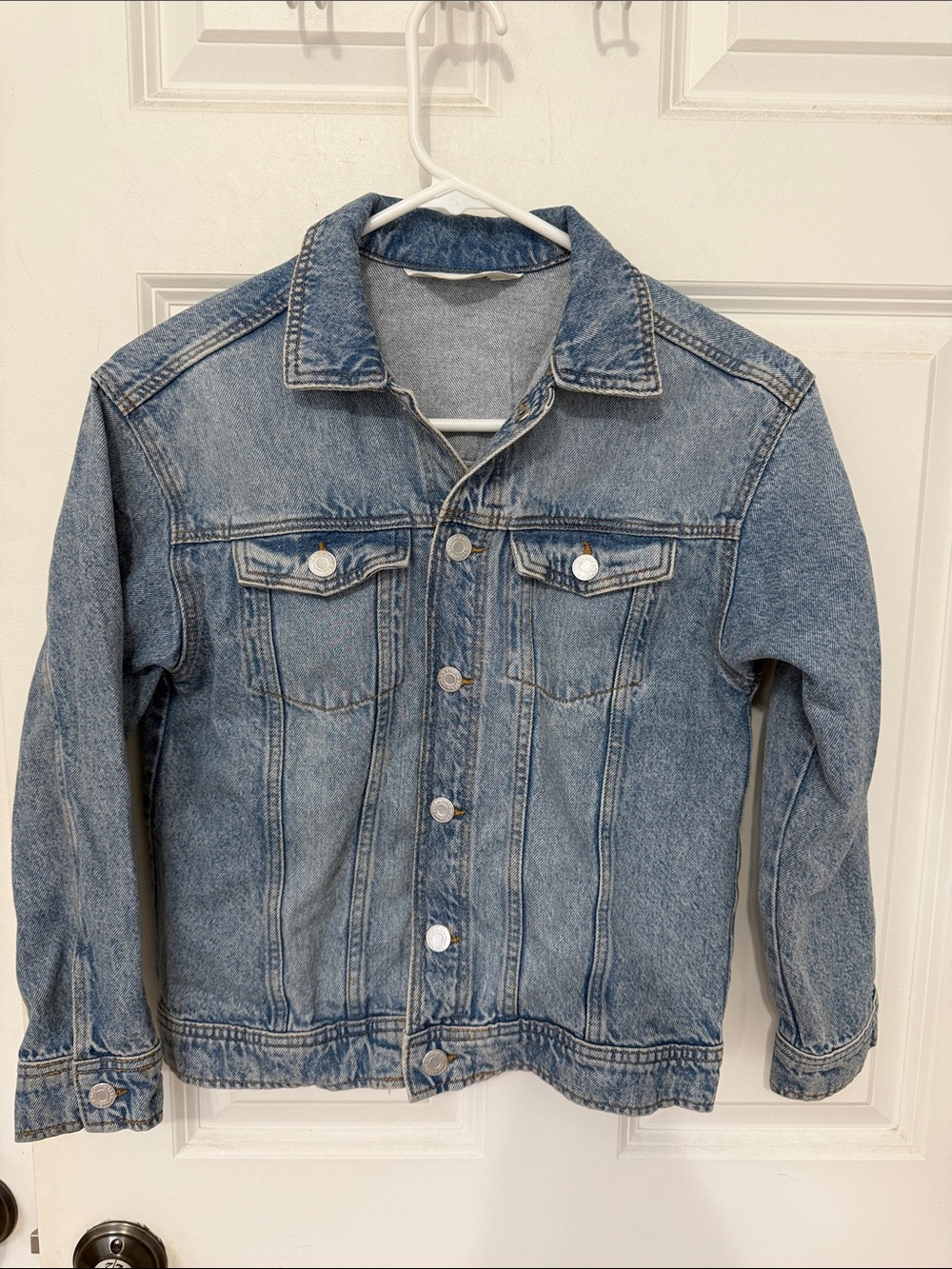 H&M Kids Light Blue Denim Jacket size 8–10 snap button jacket